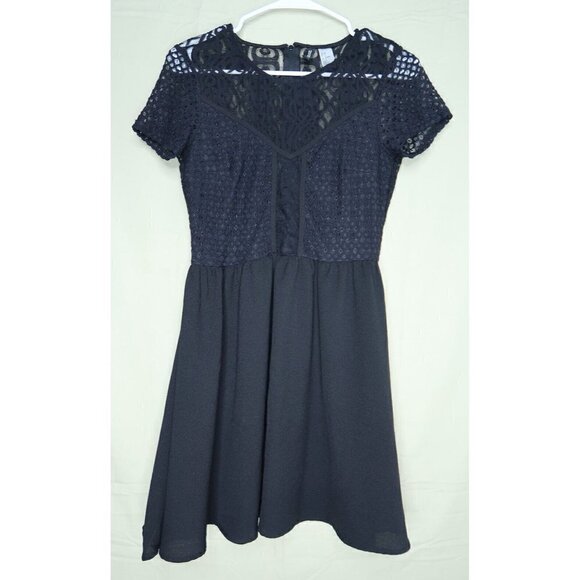 Divided Dresses & Skirts - Divided by H&M Dress Womens Size 8 Black Lace Cap Sleeve A-Line Short Lined Goth